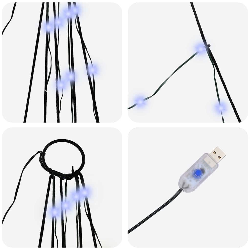 Árvore de Natal LED com Estacas para o Solo Azul 500 cm Metal