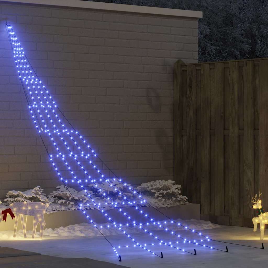 Árvore de Natal LED com Estacas para o Solo Azul 500 cm Metal