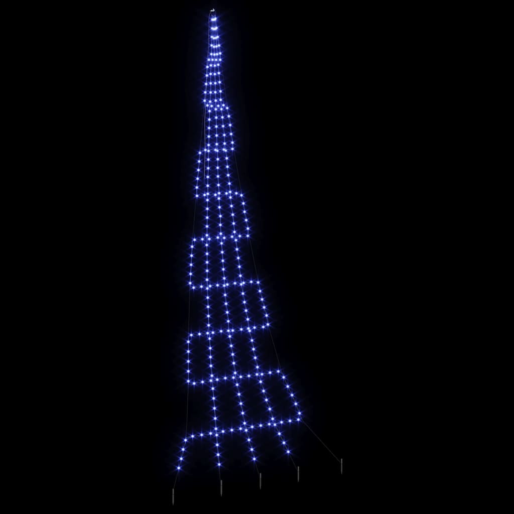 Árvore de Natal LED com Estacas para o Solo Azul 500 cm Metal