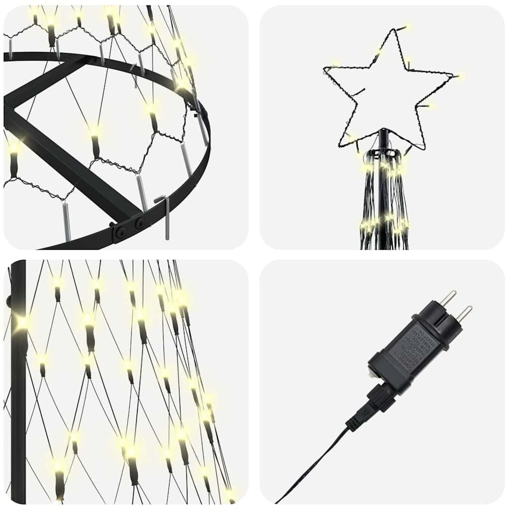 Árvore de Natal LED Branco quente 71 x 71 x 184,5 cm Metal