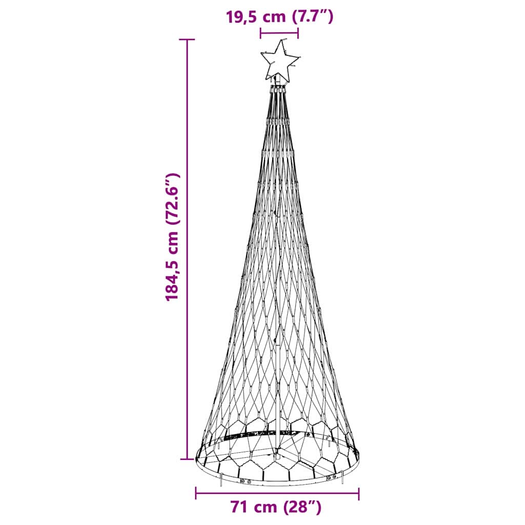 Árvore de Natal LED Branco quente 71 x 71 x 184,5 cm Metal