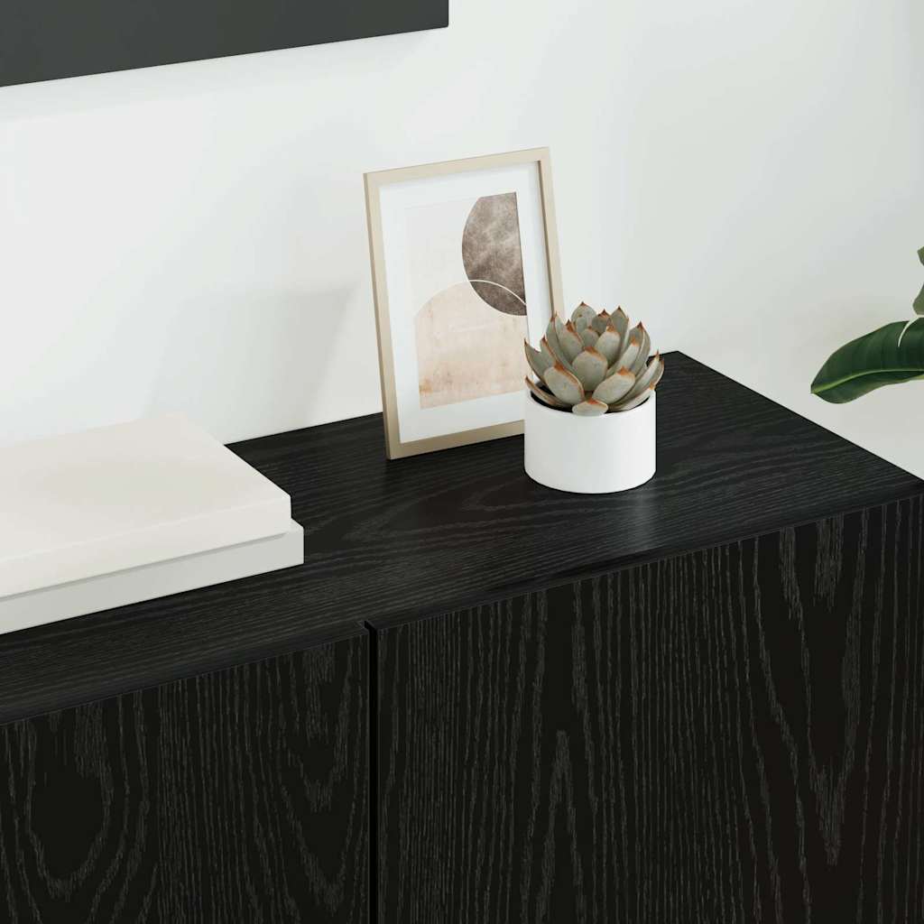 Unidade de TV de Parede 5 pcs Carvalho Preto Madeira processada