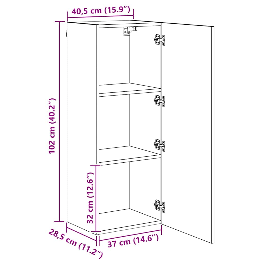Unidade de TV de Parede 5 pcs Carvalho Preto Madeira processada
