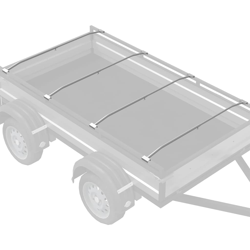 adequado para Suporte de Lona Plano 4 pcs Prateado 100-145 cm