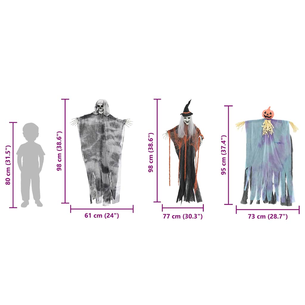 Fantasma de Halloween Pendente 3 pcs Multicolor 61 x 97 cm