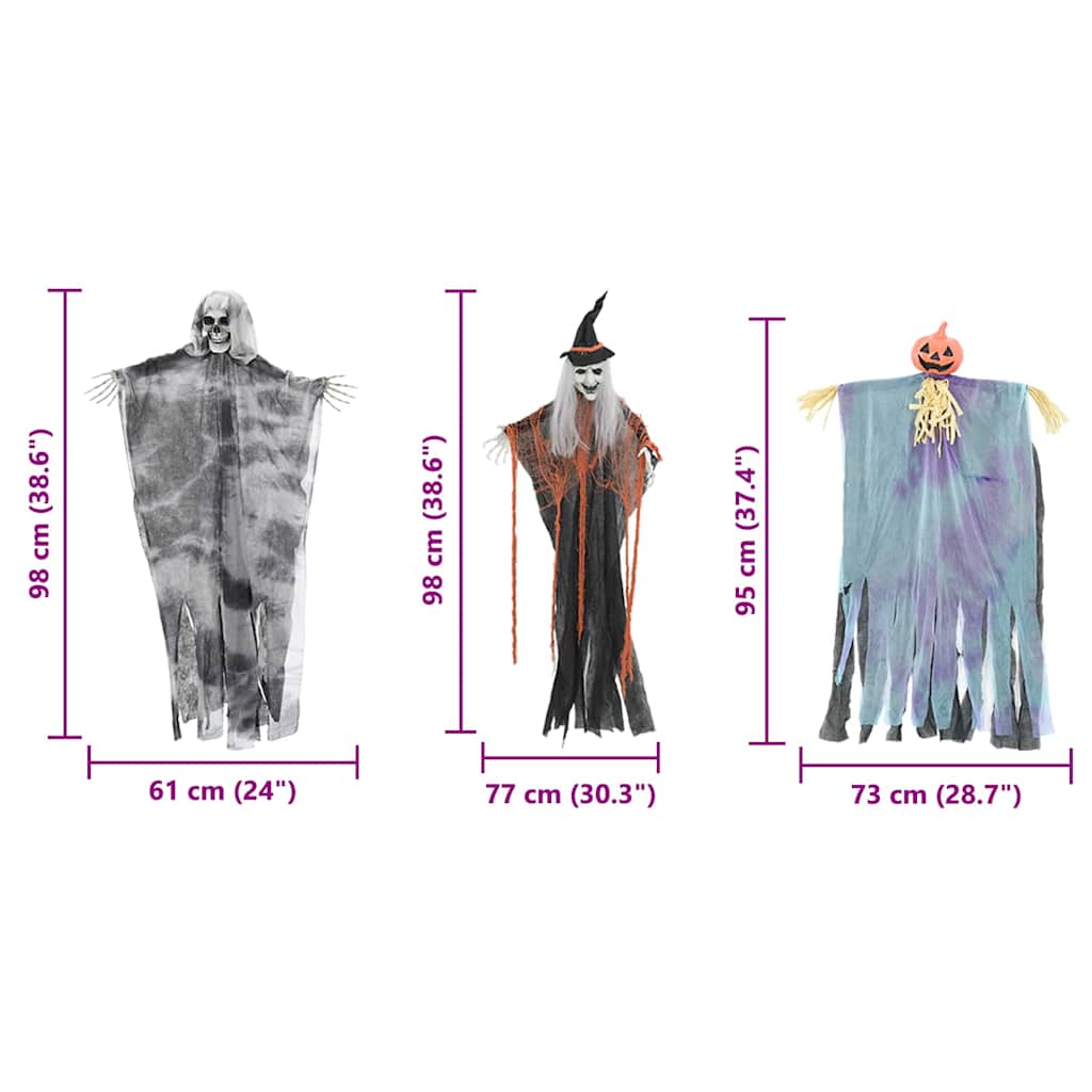 Fantasma de Halloween Pendente 3 pcs Multicolor 61 x 97 cm