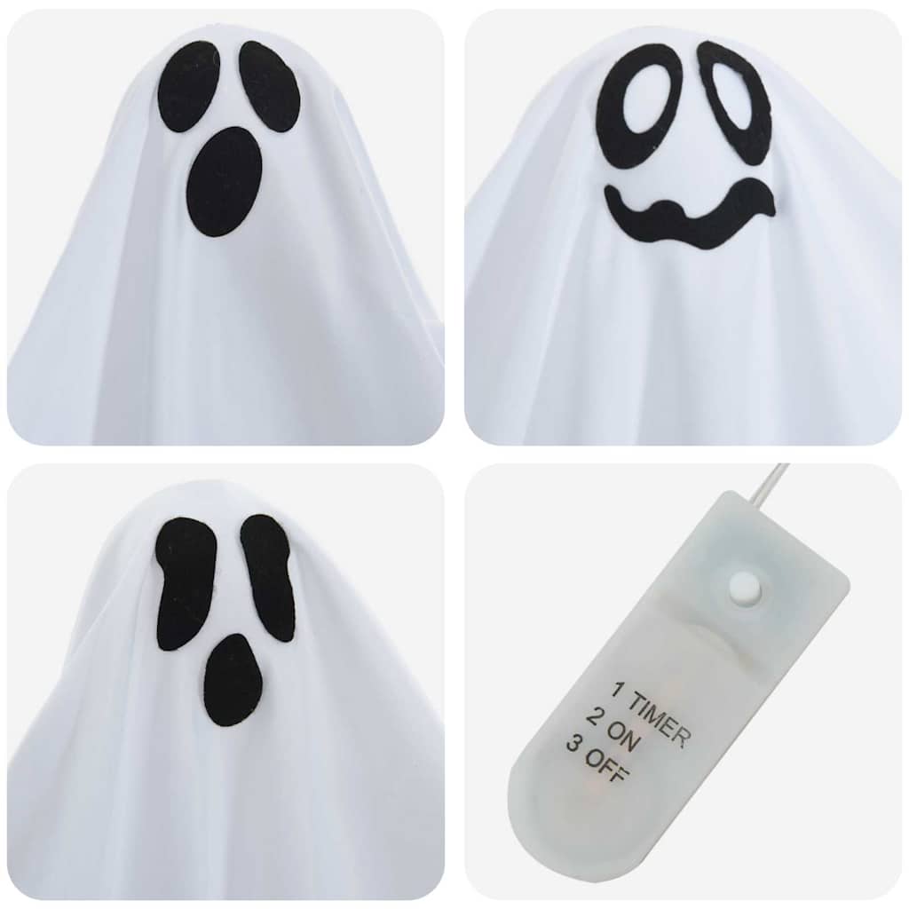 Fantasma de Halloween Pendente 3 pcs Branco Poliéster