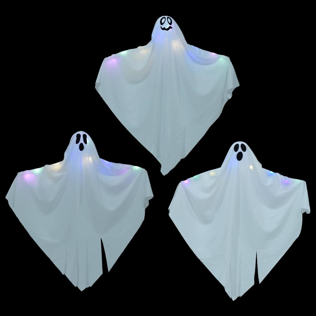 Fantasma de Halloween Pendente 3 pcs Branco Poliéster