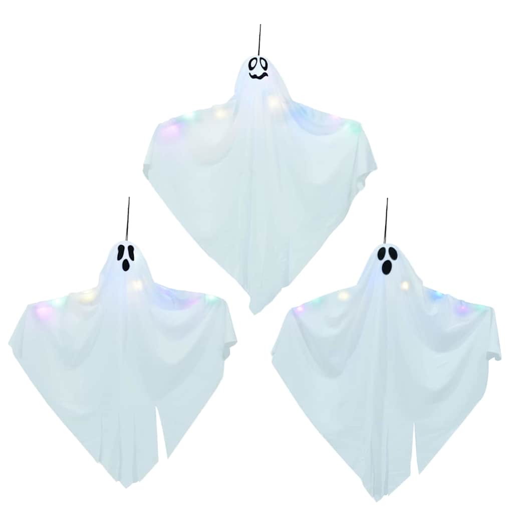 Fantasma de Halloween Pendente 3 pcs Branco Poliéster