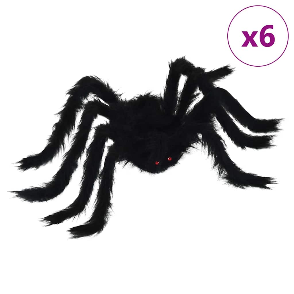 Decoração de Aranha de Halloween 6 pcs Preto 75 cm