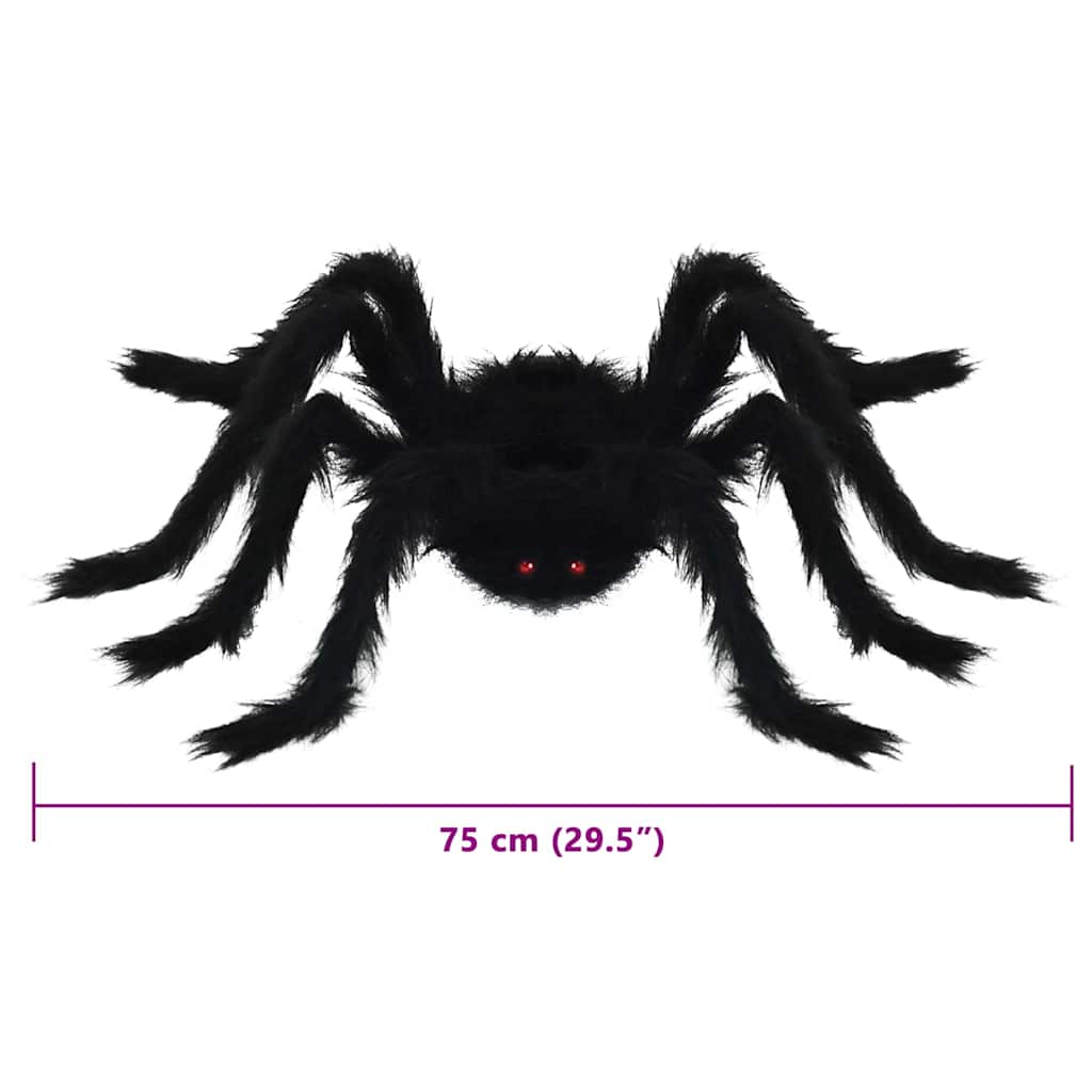Decoração de Aranha de Halloween 6 pcs Preto 75 cm