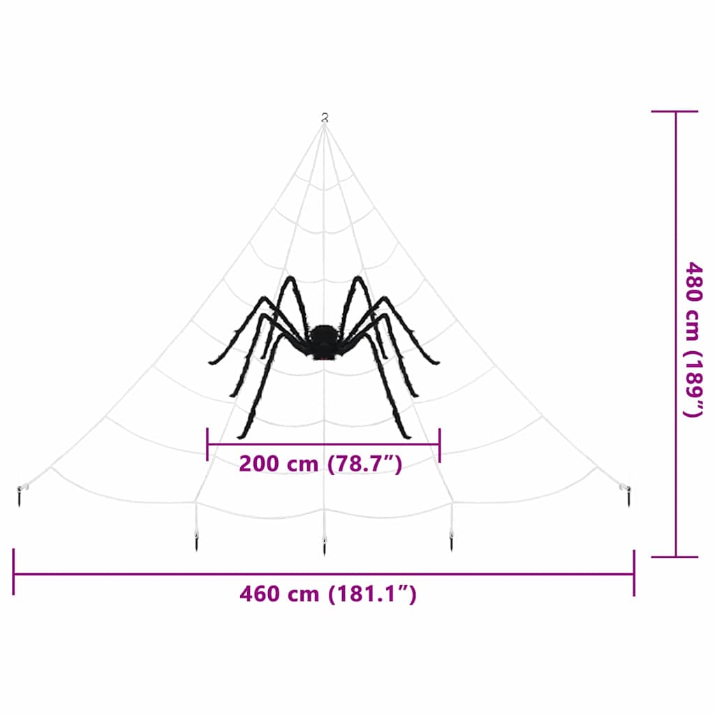 Decoração de Aranha de Halloween com Teias 2 pcs 200 cm