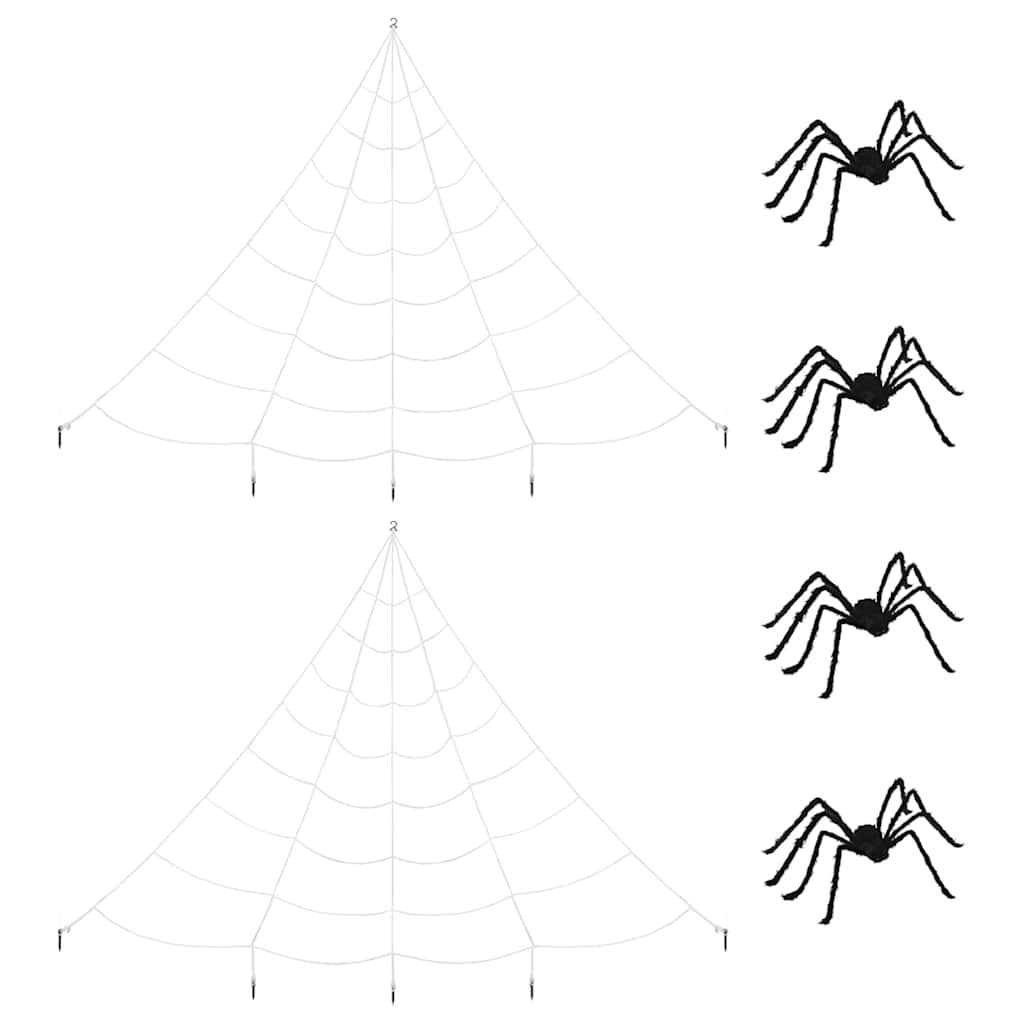 Decoração de Aranha de Halloween com Teias 4 pcs 150 cm