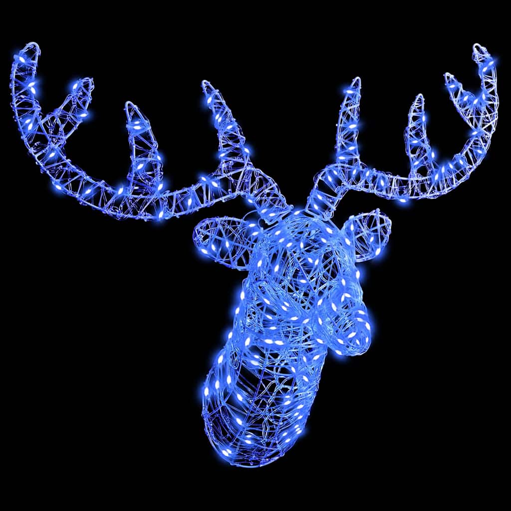 Cabeça de Rena com 140 LEDs Azul 60 cm Acrílo