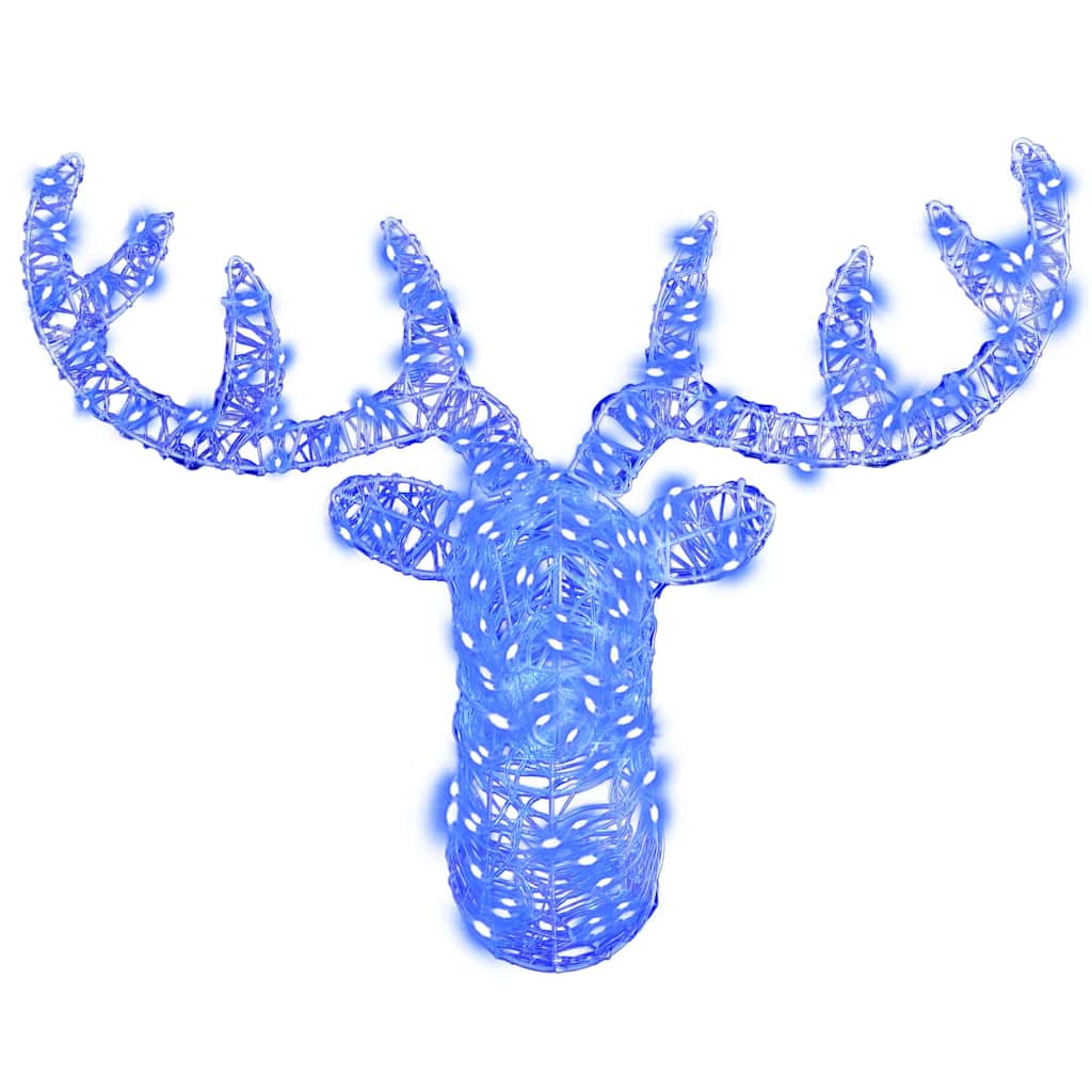 Cabeça de Rena com 140 LEDs Azul 60 cm Acrílo