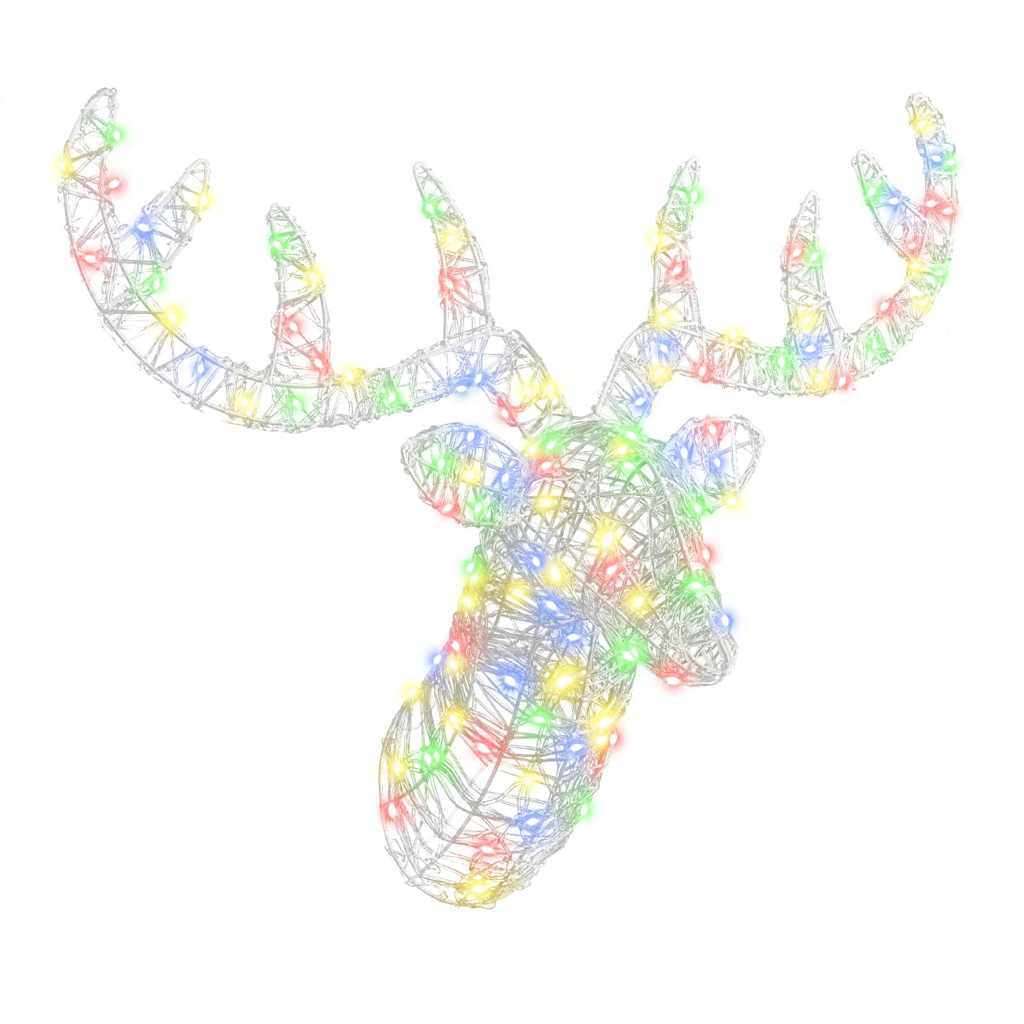 Cabeça de Rena com 140 LEDs Azul 60 cm Acrílo