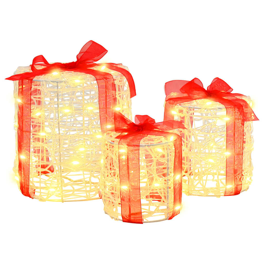 Decoração Caixa de Presente 3 pcs Azul 20 x 20 x 21 cm Acrílo