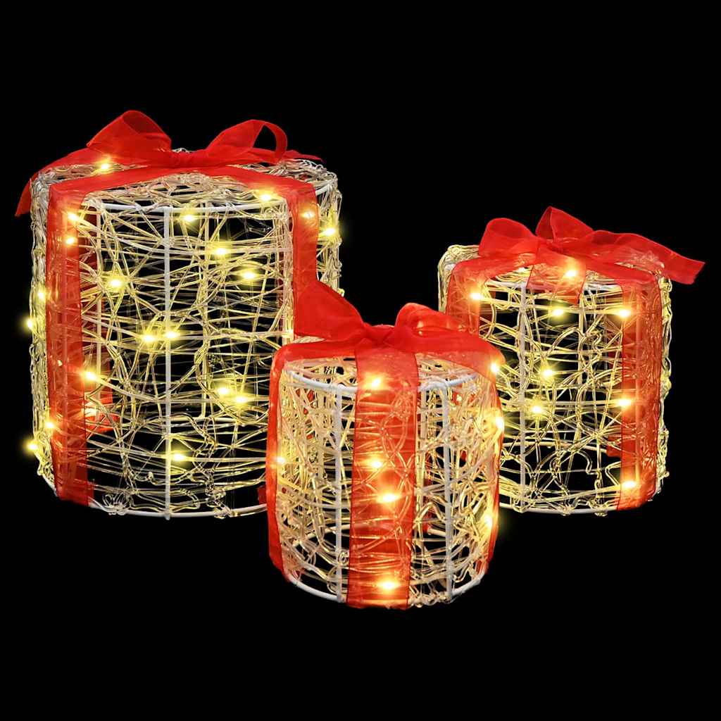 Decoração Caixa de Presente 3 pcs Azul 20 x 20 x 21 cm Acrílo