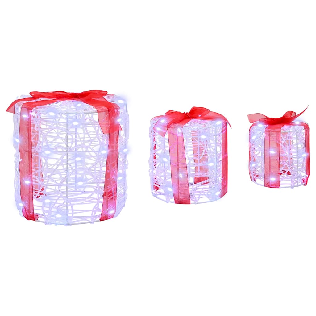 Decoração Caixa de Presente 3 pcs Azul 20 x 20 x 21 cm Acrílo