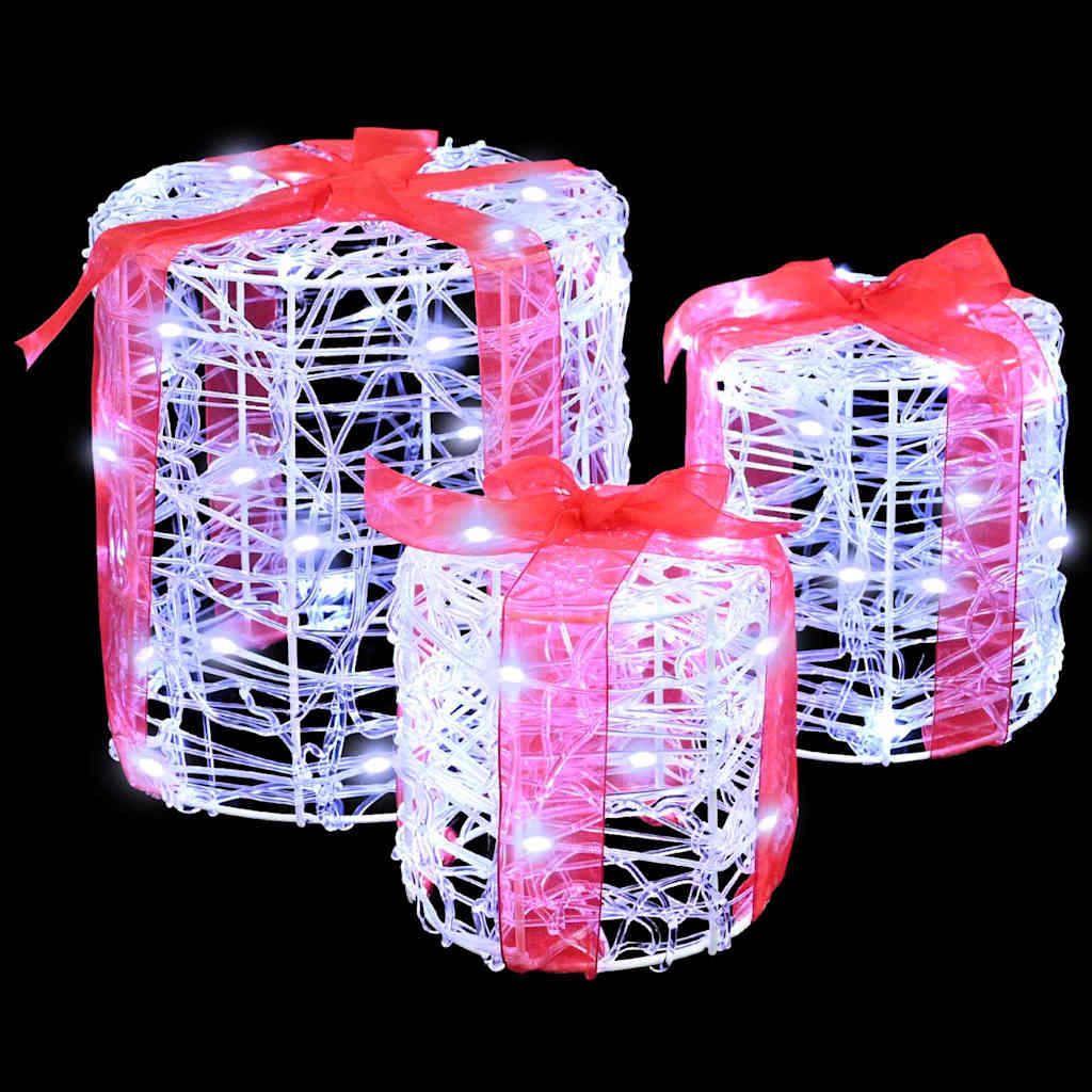 Decoração Caixa de Presente 3 pcs Azul 20 x 20 x 21 cm Acrílo