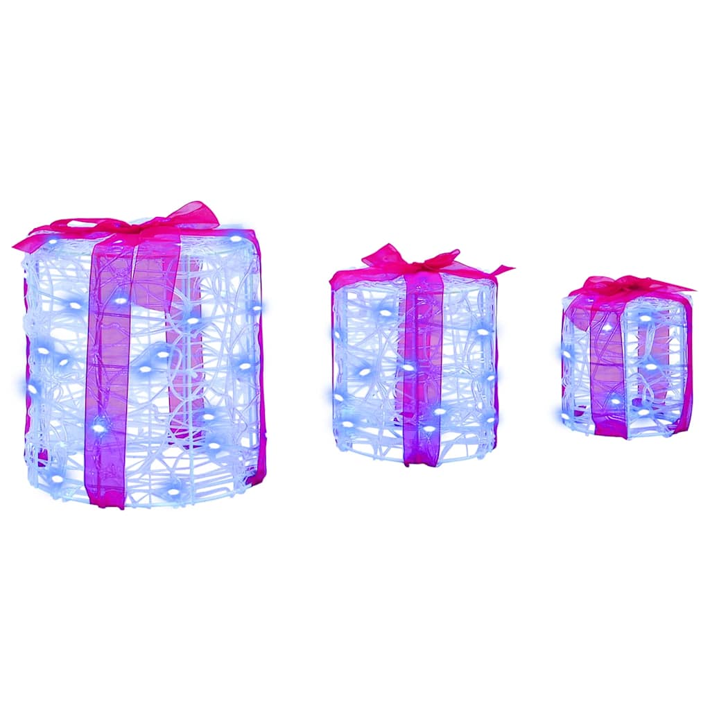 Decoração Caixa de Presente 3 pcs Azul 20 x 20 x 21 cm Acrílo