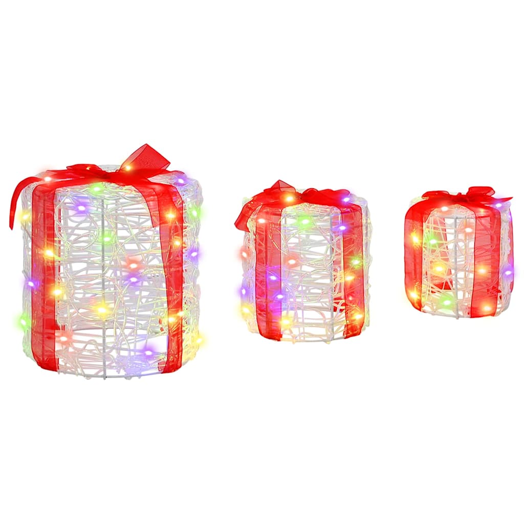 Decoração Caixa de Presente 3 pcs Azul 20 x 20 x 21 cm Acrílo