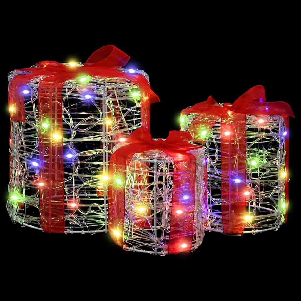 Decoração Caixa de Presente 3 pcs Azul 20 x 20 x 21 cm Acrílo