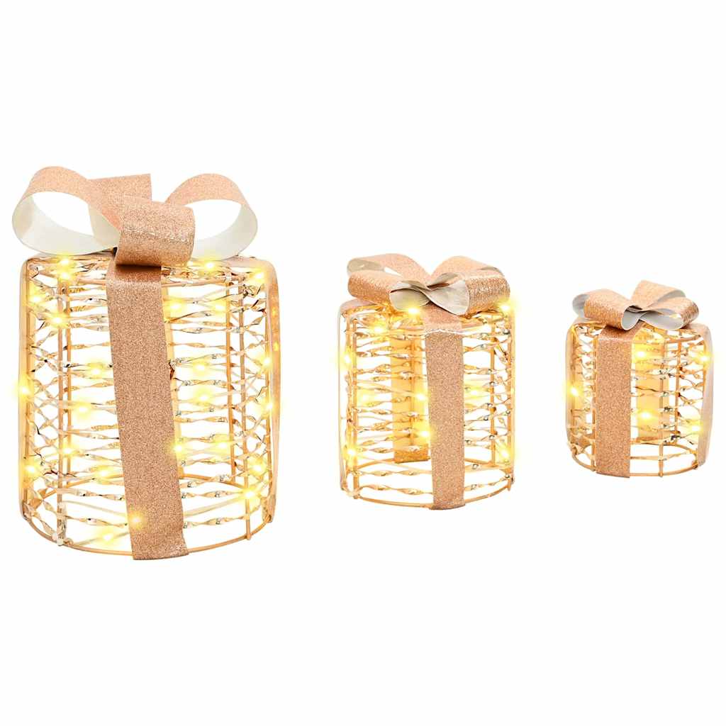 Decoração de Caixa de Presente 3 pcs Branco quente PET