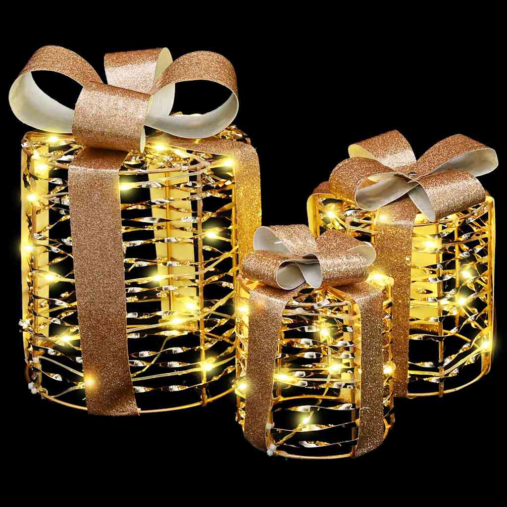 Decoração de Caixa de Presente 3 pcs Branco quente PET