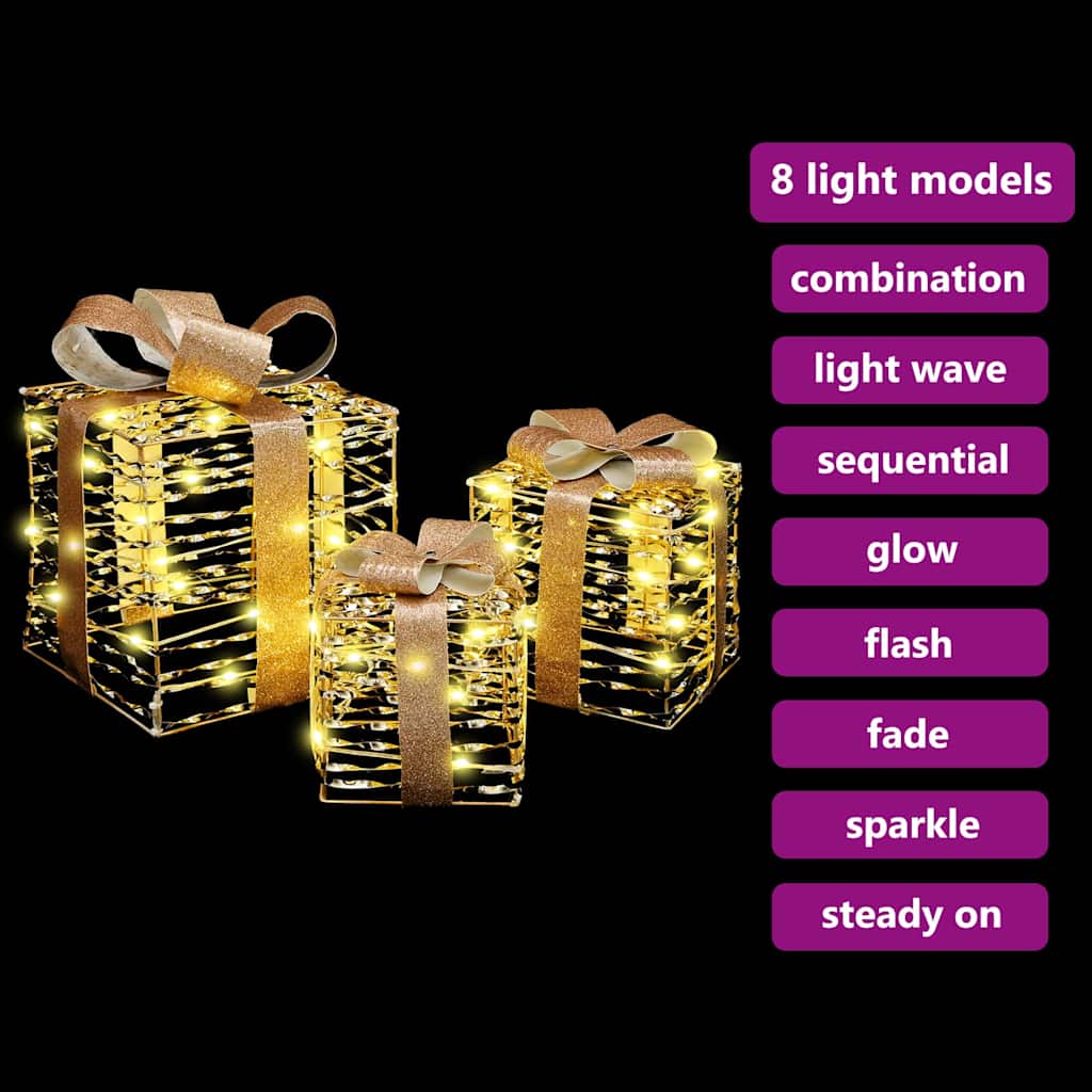 Caixa de Presente 3 pcs Branco quente 20 x 20 x 20 cm PET