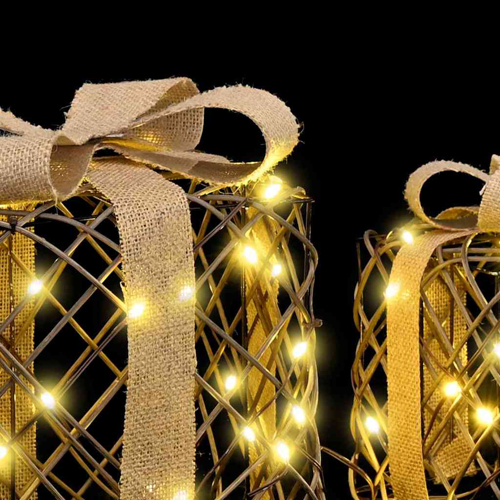 Caixa de Presente 3 pcs Branco quente 20 x 20 x 20 cm Vime