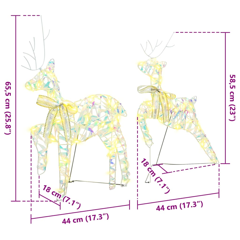 Renas de LED com 40 LEDs 2 pcs Branco quente PET