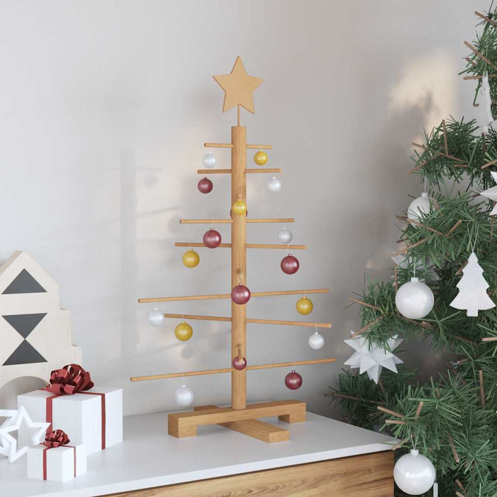 Árvore de Natal de Madeira com suporte Castanho 75 cm Bambu