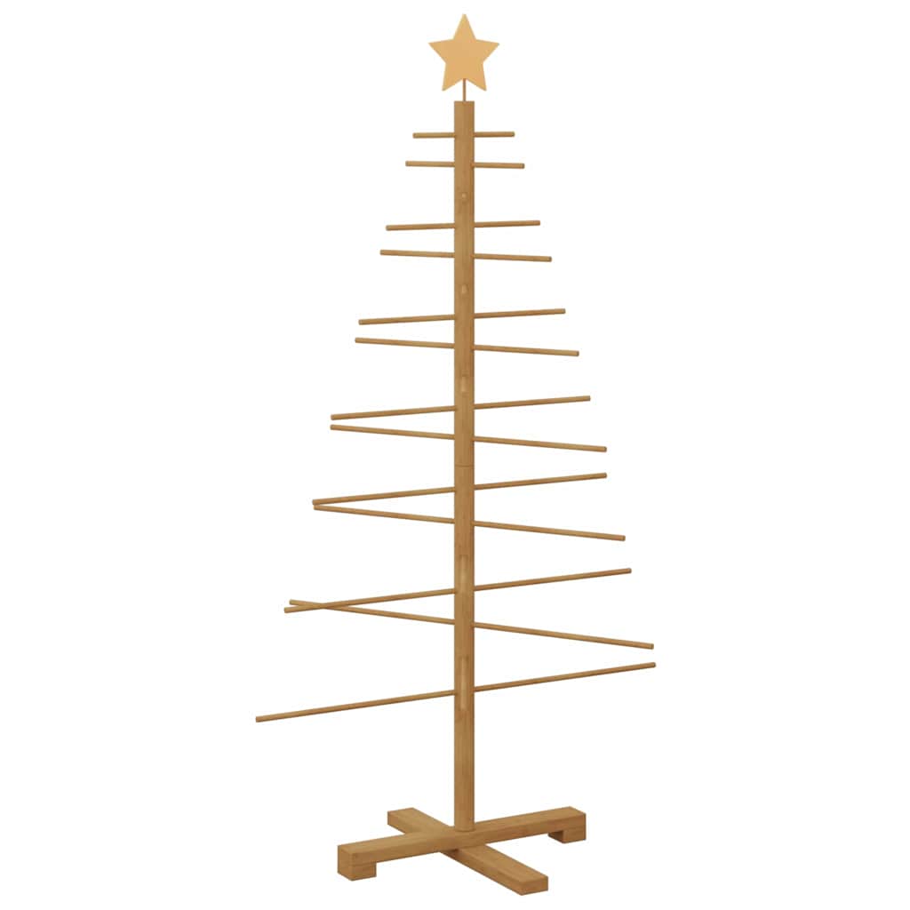 Árvore de Natal de Madeira com suporte Castanho 125 cm Bambu