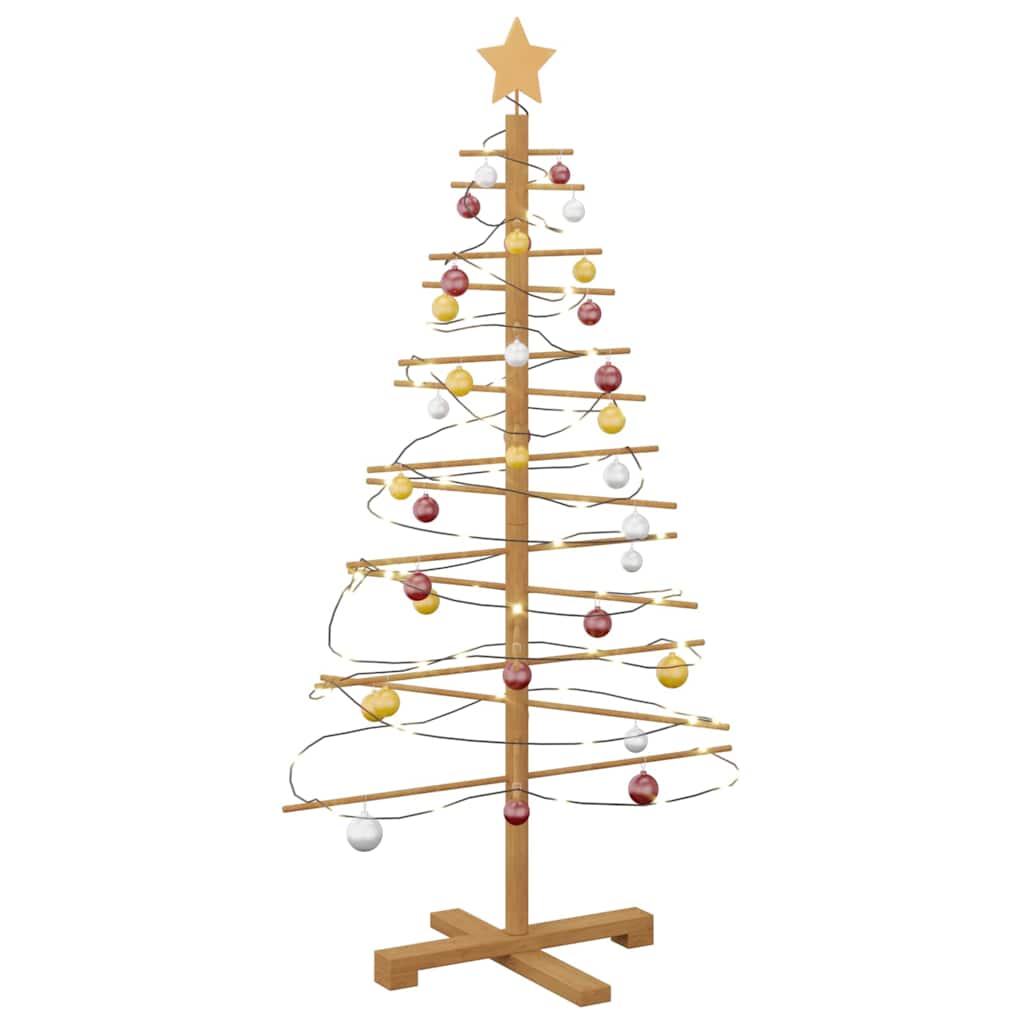 Árvore de Natal de Madeira com suporte Castanho 125 cm Bambu