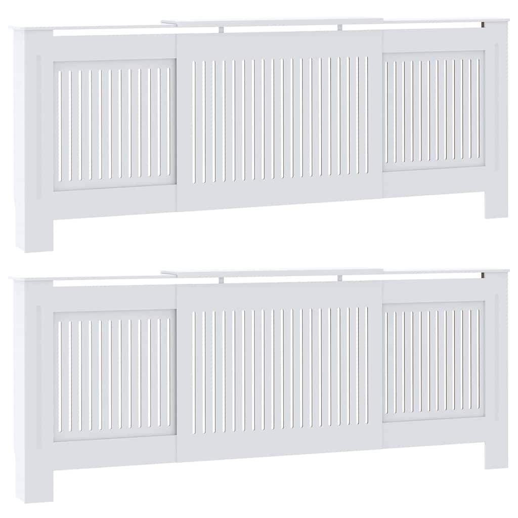 Capa de Radiador 2 pcs Branco 205x20,5x81,5cm