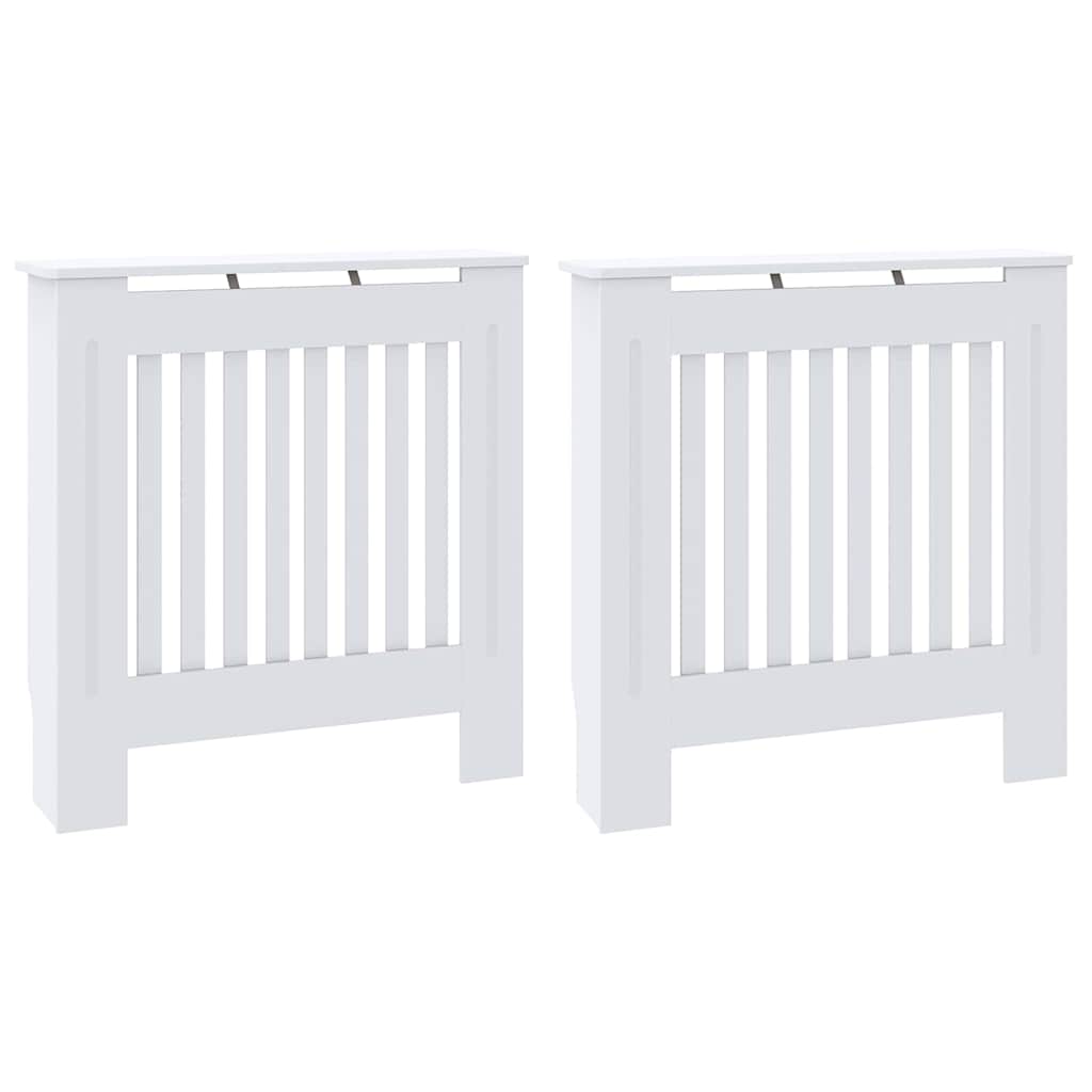 Capa de Radiador 2 pcs Branco 78x19x81,5cm Madeira processada