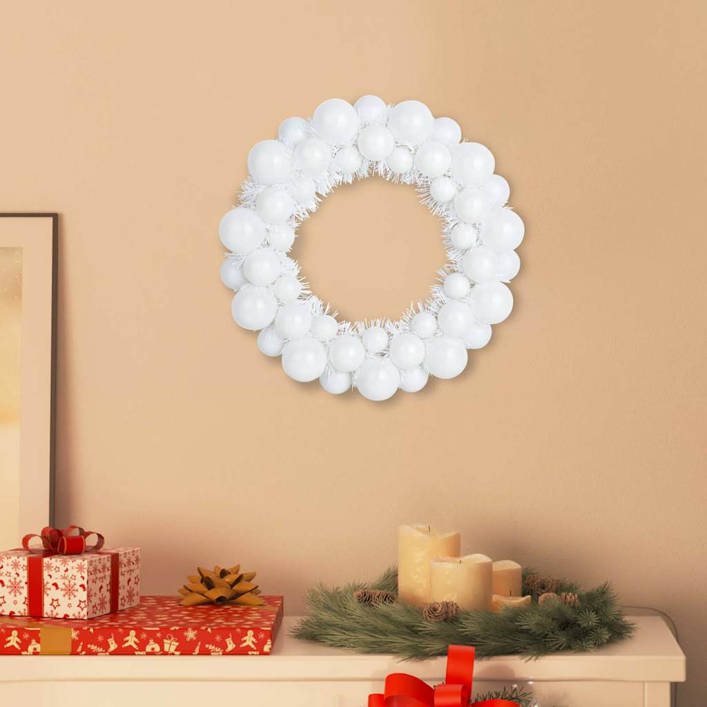 Guirlandas de Bolas de Natal 2 pcs Branco 33 x 33 x 7 cm