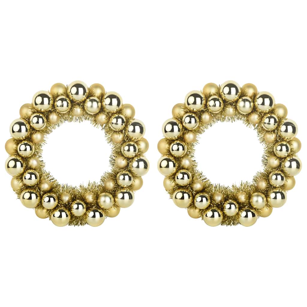 Guirlandas de Bolas de Natal 2 pcs Ouro 33 x 33 x 7 cm