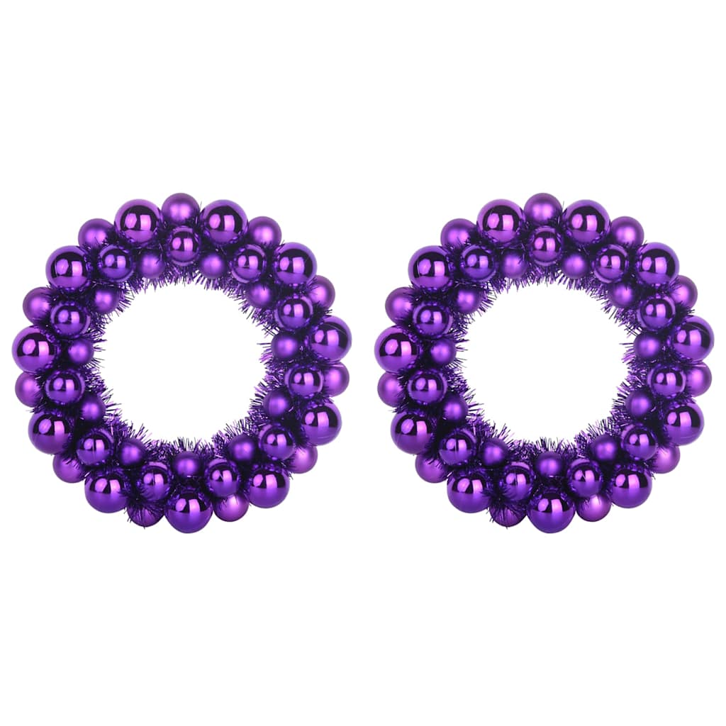 Guirlandas de Bolas de Natal 2 pcs Lilás 33 x 33 x 7 cm