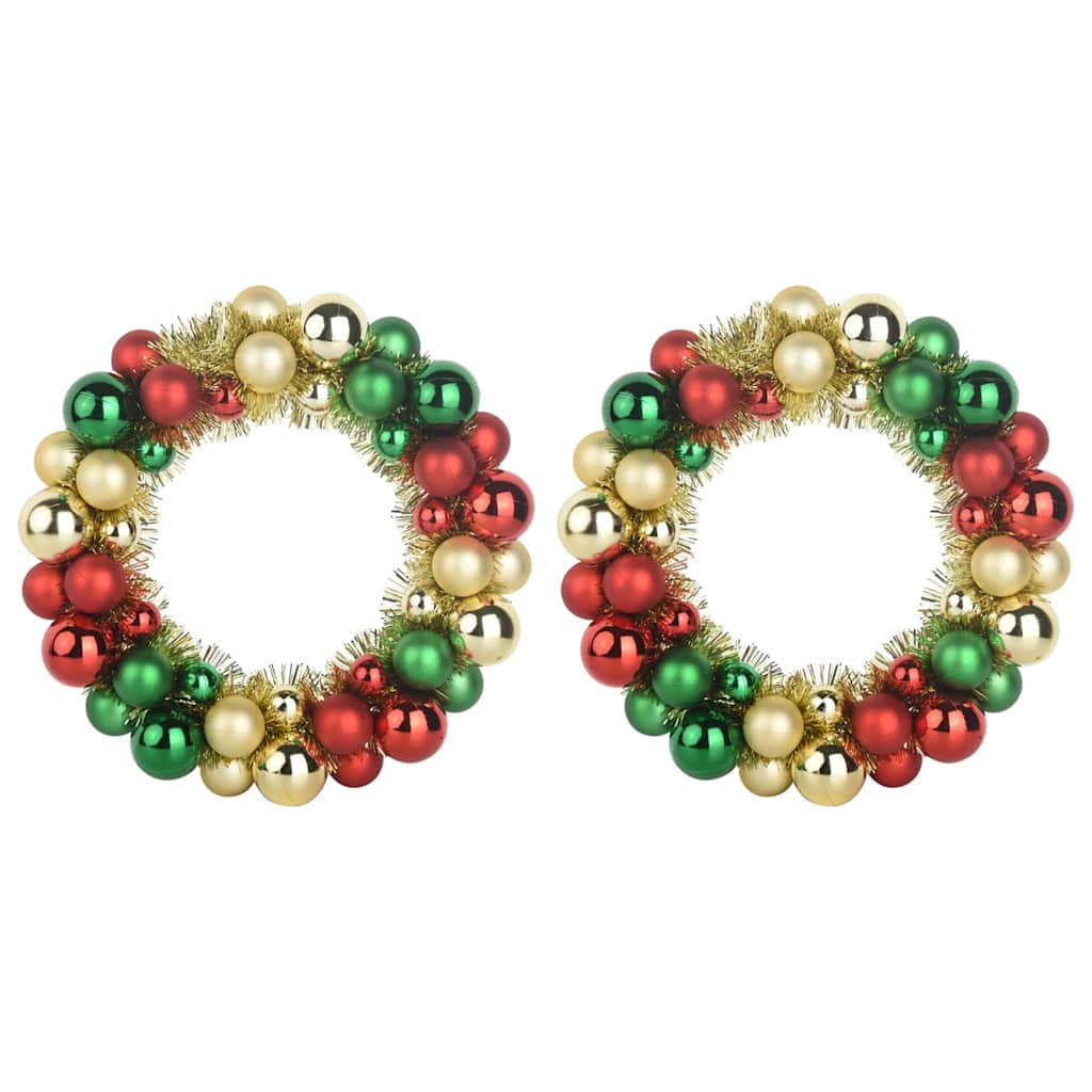Guirlandas de Bolas de Natal 2 pcs Multicolor 33 x 33 x 7 cm