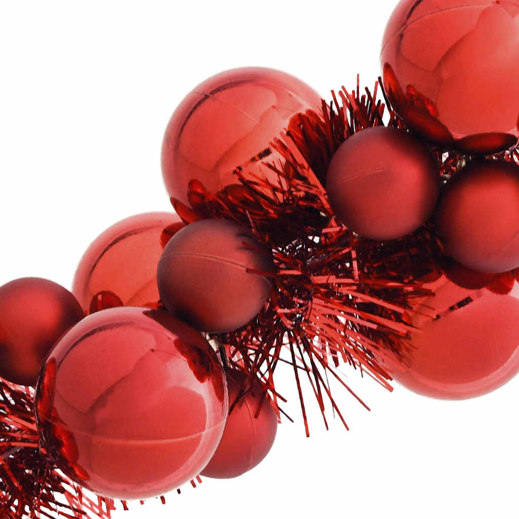 Guirlanda de Bolas de Natal Vermelho 186 cm Poliestireno