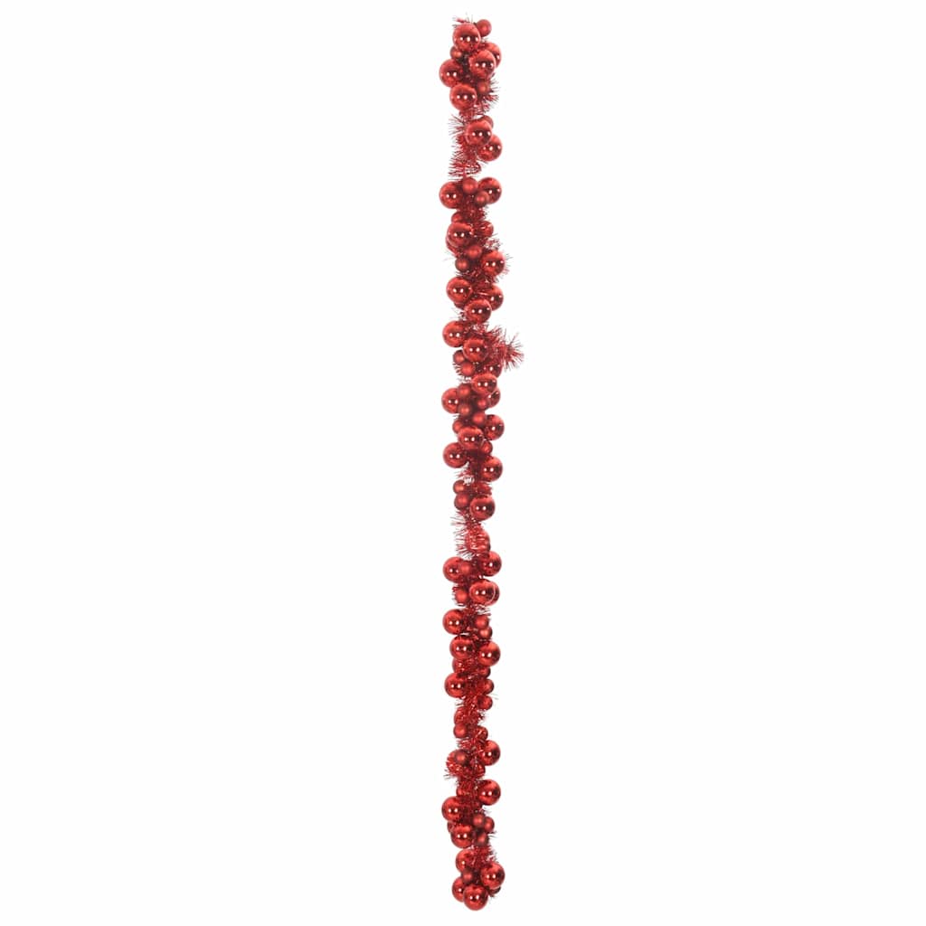 Guirlanda de Bolas de Natal Vermelho 186 cm Poliestireno