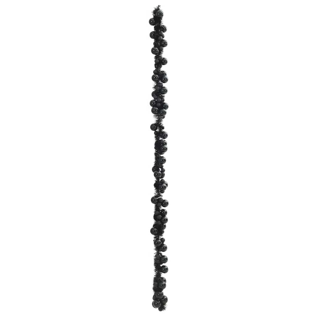 Guirlanda de Bolas de Natal Preto 186 cm Poliestireno