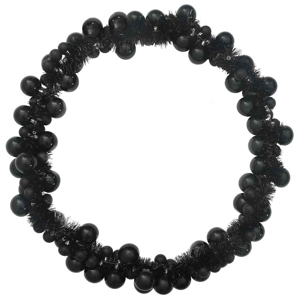 Guirlanda de Bolas de Natal Preto 186 cm Poliestireno