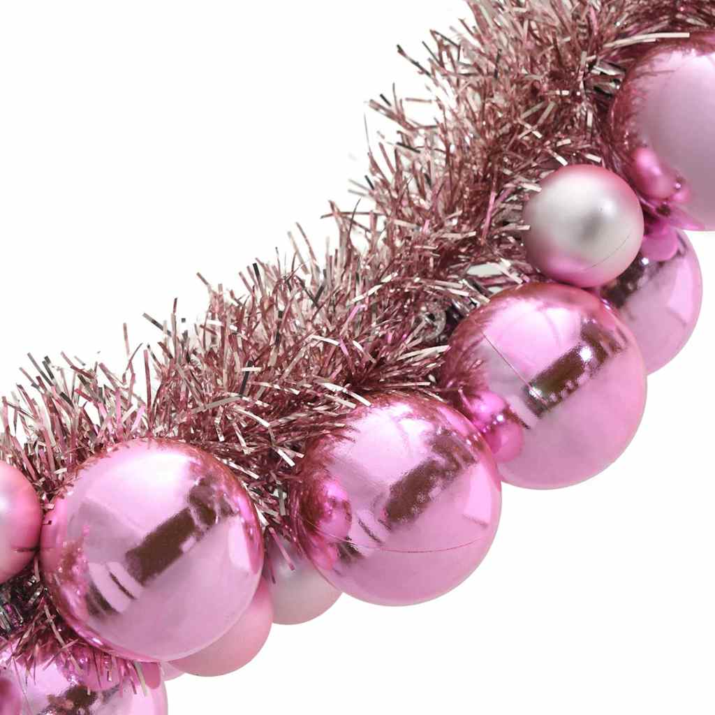 Guirlanda de Bolas de Natal Rosa 186 cm Poliestireno