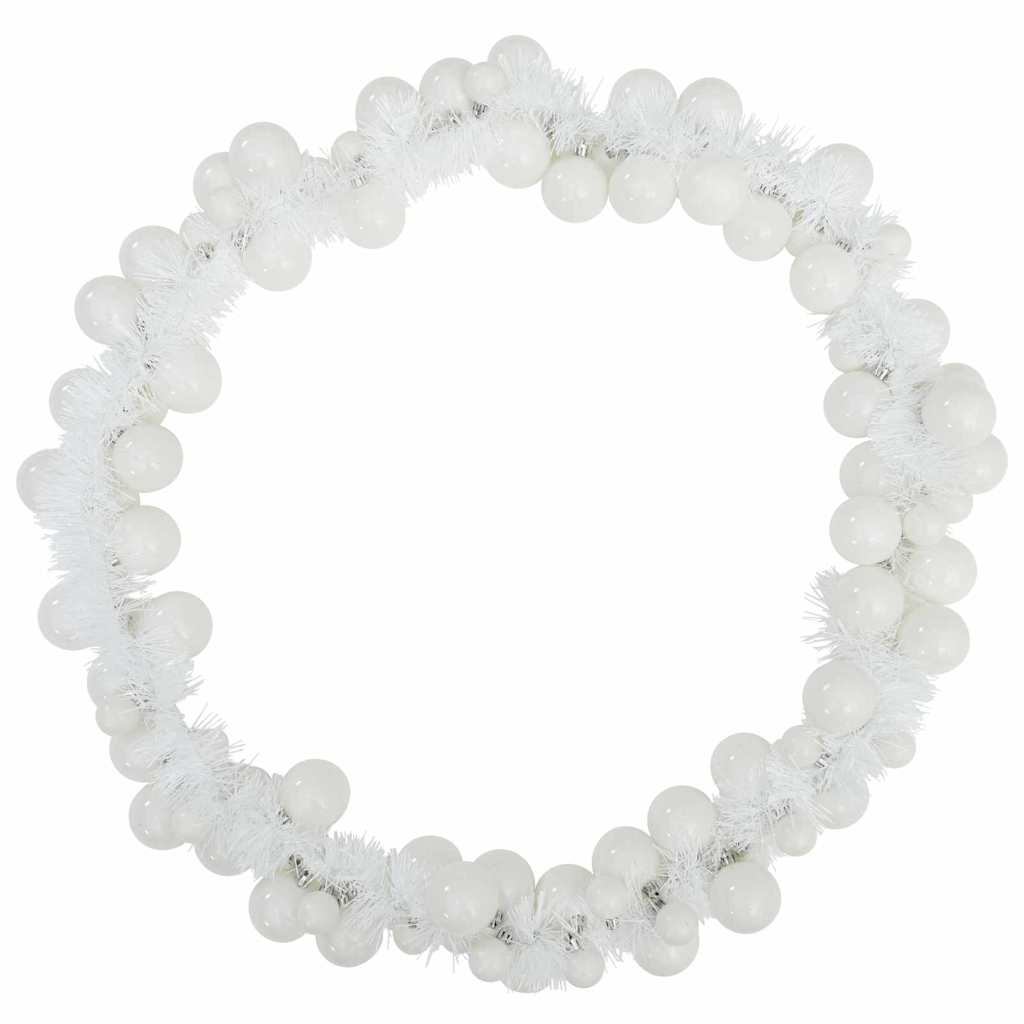 Guirlanda de Bolas de Natal Branco 186 cm Poliestireno