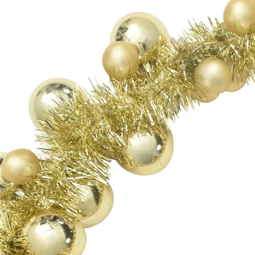 Guirlanda de Bolas de Natal Ouro 186 cm Poliestireno