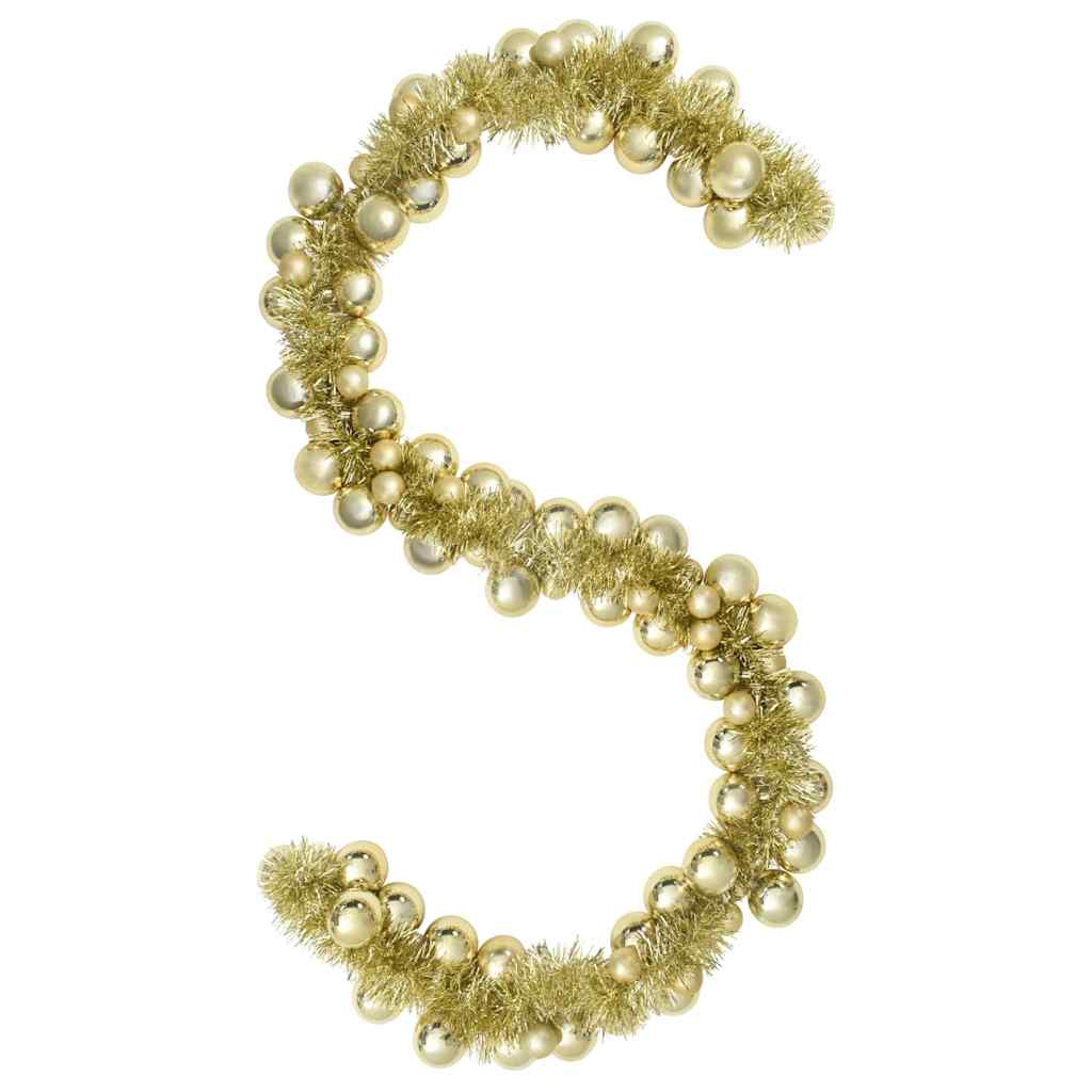 Guirlanda de Bolas de Natal Ouro 186 cm Poliestireno