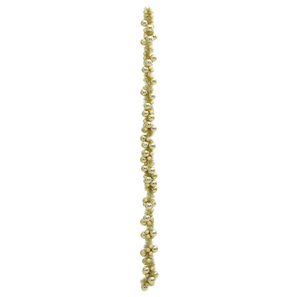 Guirlanda de Bolas de Natal Ouro 186 cm Poliestireno